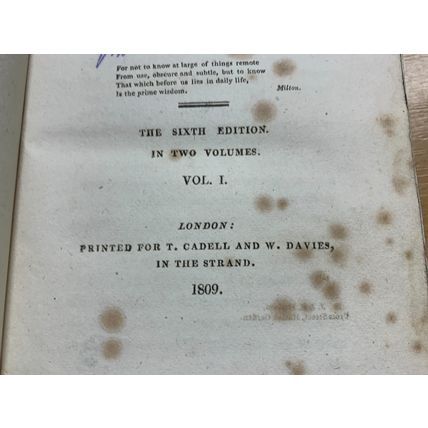 ANTIQUE 1809 HANNAH MORE "COELEBS IN SEARCH OF A WIFE" VOLS 1 & 2 BOOKS (P6) AA