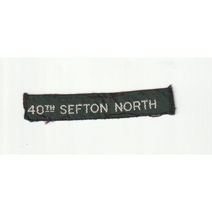 Scout Nametape UK - 40th Sefton North - Ribbon - Used (BZ231)
