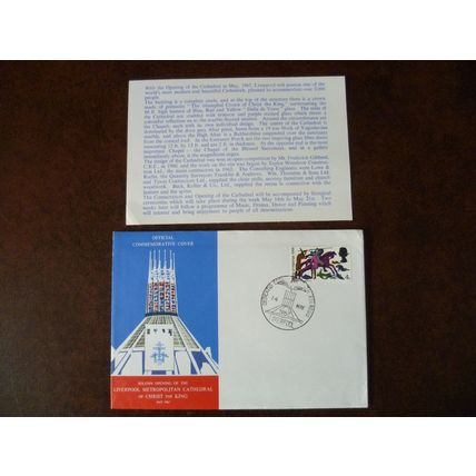 1967 Great Britain Liverpool Metropolitan Cathedral Cover special cancel builder