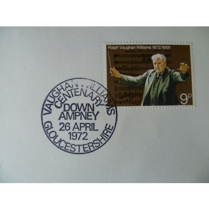 1972 GB General Anniversaries Vaughan Williams stamp Stuart FDC Down Ampney