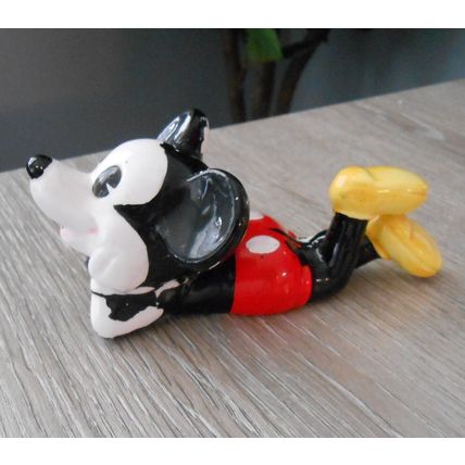 Vintage 1970s Ceramic Walt Disney Mickey Mouse Lying Down Figurine
