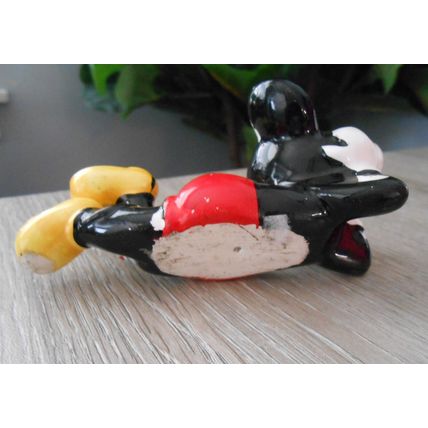 Vintage 1970s Ceramic Walt Disney Mickey Mouse Lying Down Figurine