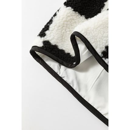Black Checkered Sherpa Collared Jacket Vest