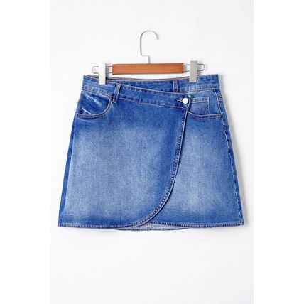 Ashleigh Blue Wrapped Crossed Waist Denim Mini Skirt