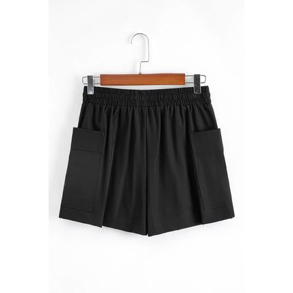Black Cargo Pocket Elastic Waist Active Casual Skort