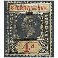 Sierra Leone 1925 SG137 4d Black & Red/Pale Yellow F/U