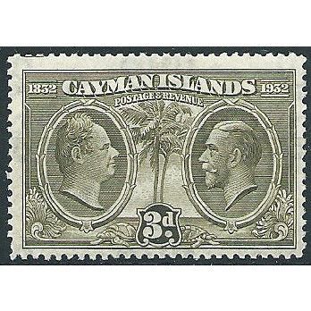 Cayman Islands 1932 SG90 3d Olive-Green Mounted Mint ... .