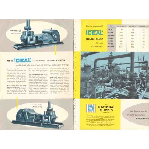 national supply company 1955 ideal slush pump petroleum oil vintage ad