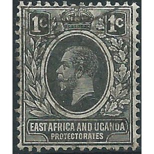 East Africa & Uganda Protectorate 1912 SG44 1d Black Fine Used .. ..