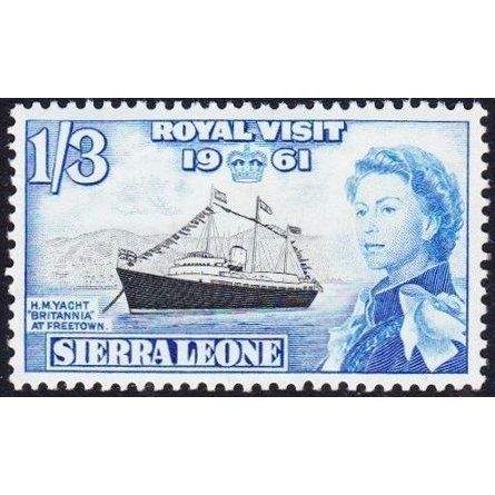 Sierra Leone 1961 Royal Visit 1/- 3d Brittania Mounted Mint MM SG239 stamp yacht