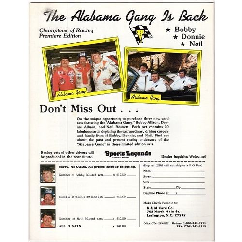 September 1991 Racing Collectibles Rusty Wallace Cover