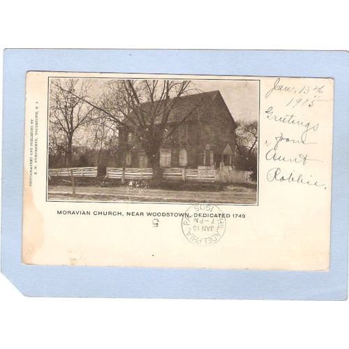 New Jersey Woodstown Moravian Church Near Woodstown Dedicated 1749~2500