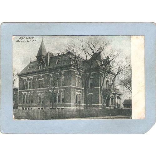 Rhode Island Woonsocket Postcard High School~1259