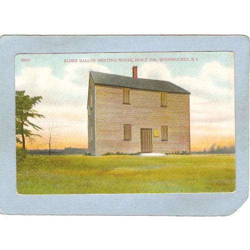 Rhode Island Woonsocket Postcard Elder Ballou Meeting House Built 1740~1231
