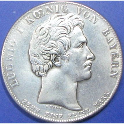 1834 Ludwig I, Germany. Challenge Coin, Souvenir. REPLICA. 43a.