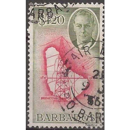 Barbados 1950 SG280 $1.20 Carmine & Green Good/Fine Used