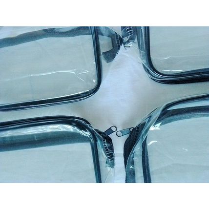 4 Clear Toiletry Bags for Makeup Cosmetics Zippped