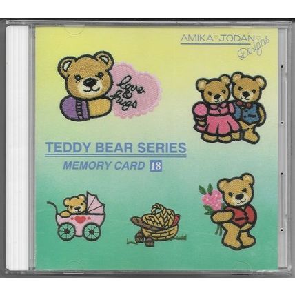 830348000 Memory Card #18 Teddy Bear Series For Janome Sewing Machine ©1994
