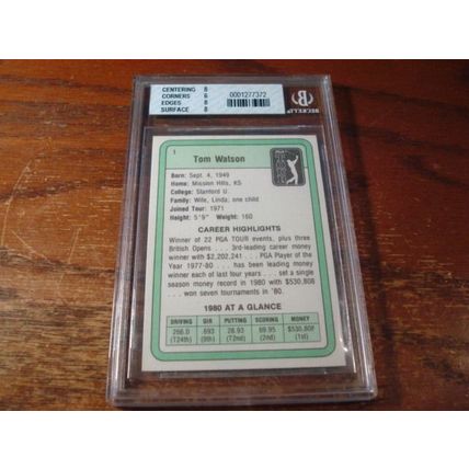 1981 Donruss, Graded Ex- Mint 6.5, TOM WATSON, PGA Tour