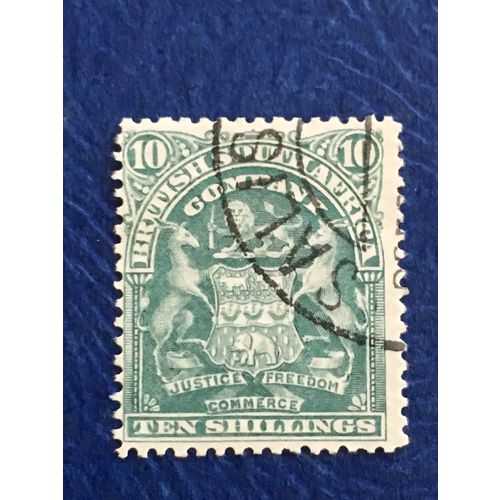 British South Africa Rhodesia QV 1898 10s Grey Green Used SG 89 stamp victoria