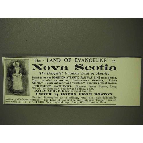 1903 Dominion Atlantic Railway Ad - Nova Scotia