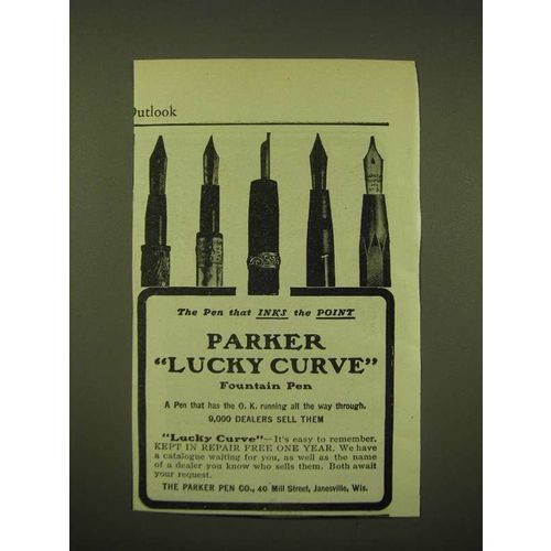 1902 Parker Lucky Curve Fountain Pen Ad