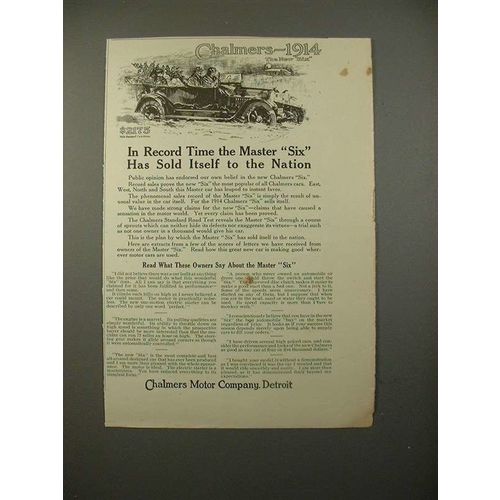 1914 Chalmers Six Car Ad - In Record Time