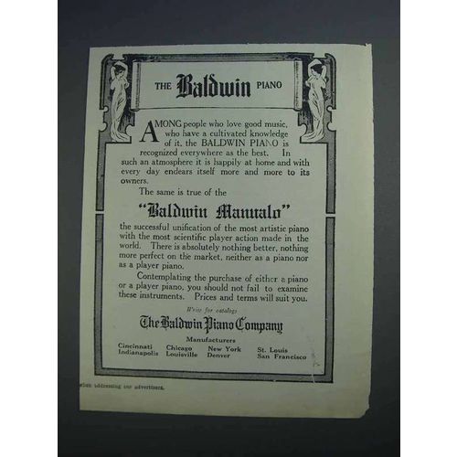 1915 Baldwin Manualo Piano Ad