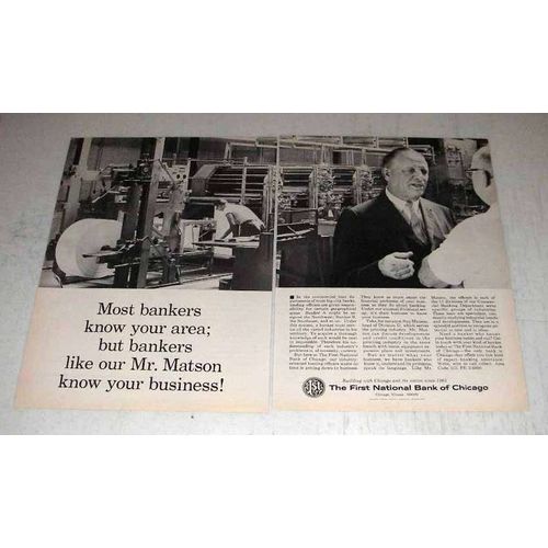 1964 The First National Bank of Chicago Ad - Your Area