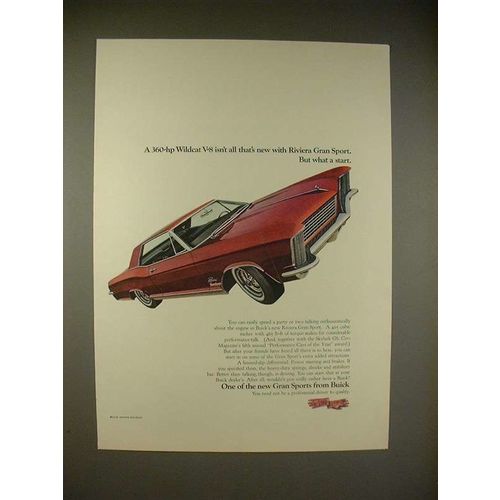 1965 Buick Riviera Gran Sport Car Ad - What a Start!