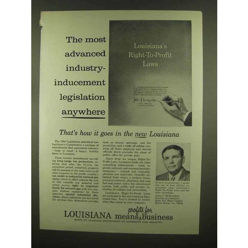 1965 Louisiana Department of Commerce and Industry Ad