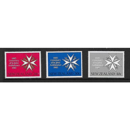 NEW ZEALAND 1985 ST JOHN AMBULANCE SG1357 /1359 SET 3 VALS U/M MINT
