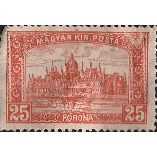 HUNGARY, Parliament Buildings Budapest, orange 1922, 25 Korona