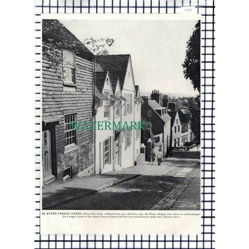 (7181) Keere Street Lewes - 1960s Book Print
