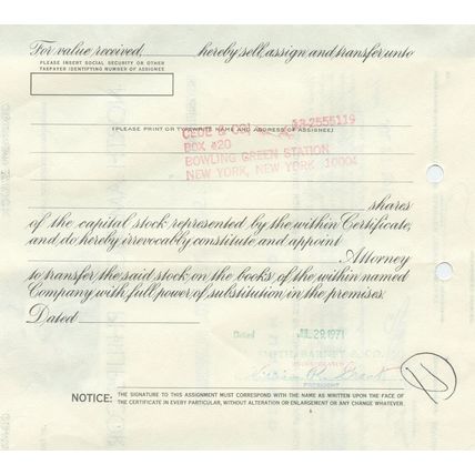 North American Philips Corporation 100 Shares 1971 Stock/Share Certificate