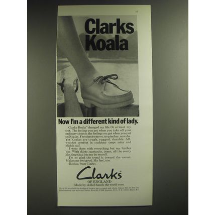 1974 Clarks Koala Shoes Ad - Now I'm a different kind of lady