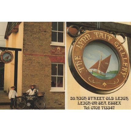 Bicycle Hanging Sign At Leigh On Sea Tait Art Gallery Postcard