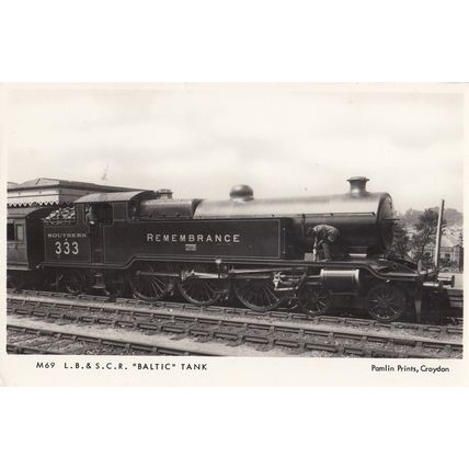 LB & SC Baltic Tank No 333 Remembrance Train Real Photo Old Postcard