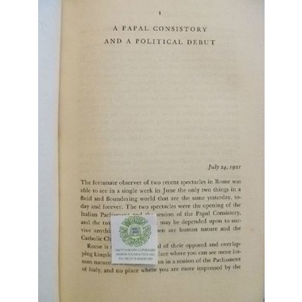 VATICAN JOURNAL 1921-1954 by ANNE O'HARE McCORMICK 1957 1st FIRST EDITION HCDJ