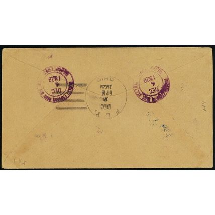 Fly in Black Three Strikes Fancy Cancel Registered Cover RARE! - Stuart Katz
