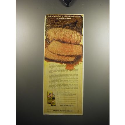 1973 Kitchen Bouqet Ad - How to broil steak as crisp and juicy indoors