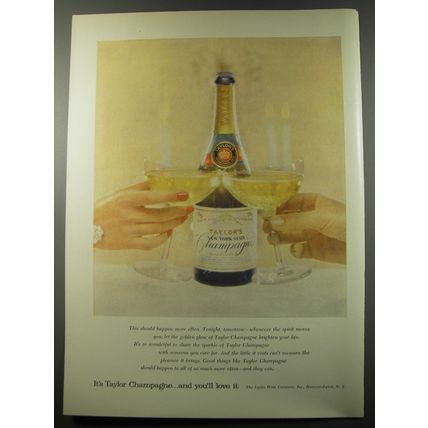 1955 Taylor Champagne Advertisement - It's Taylor champagne and you'll love it