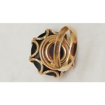 Estate 14k Yellow Gold Amethyst Ornate Ring Design by Milor,Italy