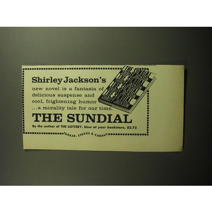 1958 Farrar, Straus & Cudahy Book Advertisement - The Sundial by Shirley Jackson