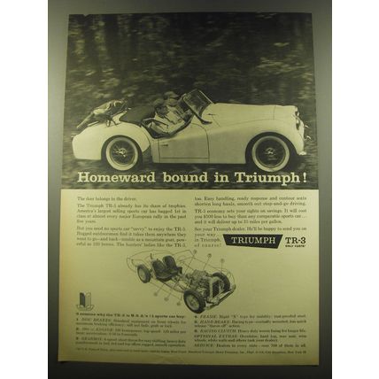 1959 Triumph TR-3 Car Ad - Homeward bound in Triumph