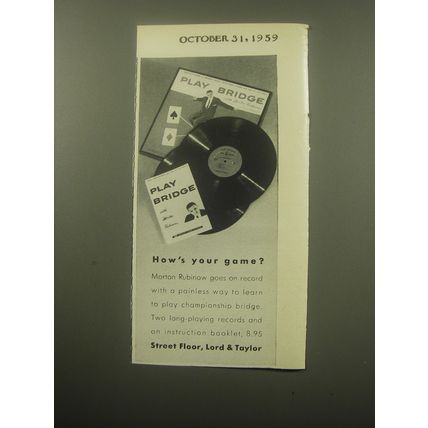 1959 Lord & Taylor Advertisement - Play Bridge Album by Morton Rubinow