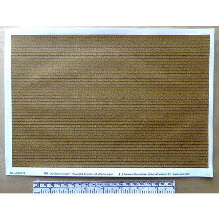 Papier autocollant "Bardeaux - brun foncé" pour HO gauge-1:87-A4