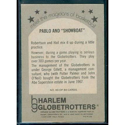 1971-72 Globetrotters 84 #63 Pablo and Showboat