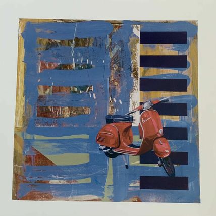 Large Wall Art Print “Scooter “ by Michael Pell. 50cm x50cm