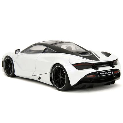 McLaren 720S White Metallic with Black Top "Pink Slips" Series 1/24 Diecast M...